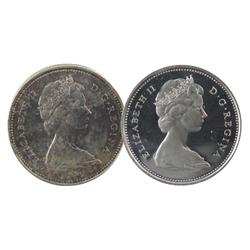 1967 25¢ ICCS MS66 & SP67 Hvy Cam.  Lot of 2 coins.