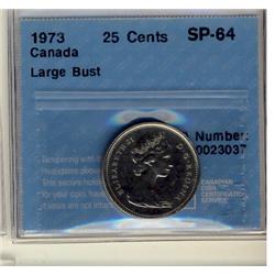 1973 25¢ Large Bust CCCS SP64.