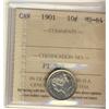 Image 1 : 1901 10¢ ICCS MS64.  Gem eye appeal.