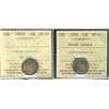 Image 1 : 1902H 10¢ AU55 & 1909 BL EF45.  Lot of 2 ICCS graded coins.