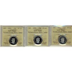 2004 25¢ Gold Poppy ICCS PF66, PF67, PF68.  Lot of 3 coins all Ultra Heavy Cameo.