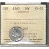 Image 1 : 1903 10¢ ICCS AU55.  Lustrous white.
