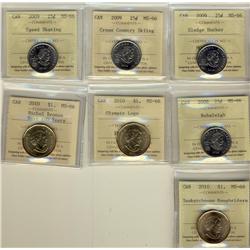 2009 25¢ Sledge Hockey, Cross Country, speed Skate & Bobsleigh ICCS MS66 along with 2010 Loon Olympi