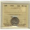 Image 1 : 1904 10¢ ICCS MS62, lightly toned.  A tough date.