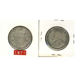 1871, 1932 50¢, both VG-8.