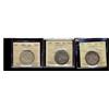 Image 1 : 1871 50¢ F12, 1881H VF20 & 1888 VG8.  Lot of 3 coins all ICCS graded with problems.