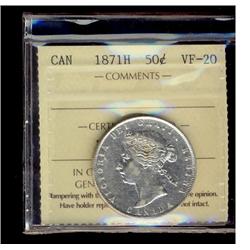 1871H 50¢ ICCS VF20.