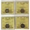 Image 1 : 1911 10¢, 1915, 1933 & 1934 ICCS VF20.  Lot of 4 coins.