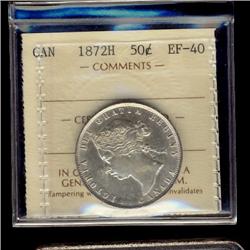 1872H 50¢ ICCS EF40, brilliant and lustrous.  Looks better.