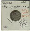 Image 1 : 1913 Broad Leaves 10¢ F15, corroded.
