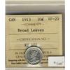 Image 1 : 1913 10¢ Broad Lvs ICCS VF20.