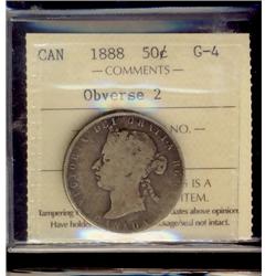 1888 50¢ Obv 2 ICCS G4.