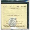 Image 1 : 1917 10¢ ICCS MS64.  Lustrous white.