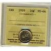 Image 1 : 1919 10¢ ICCS MS64.