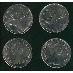 Error, 1986 25¢ (2), both struck on foreign planchets, MS62