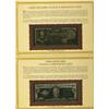 1934 $100,000 & 1900 $10,000 Gold Certificate replicas.  Gold Plated and issued by the Danbury Mint.