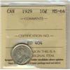 Image 1 : 1929 10¢ ICCS MS64.