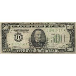 USA 1934A $500 issue.  A nice VF issue.