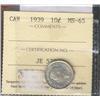 Image 1 : 1939 10¢ ICCS MS65.