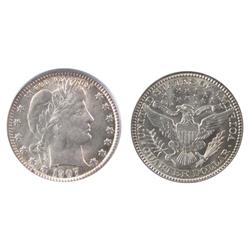 USA 1907 25¢ PCGS MS63. Light haze of gold.