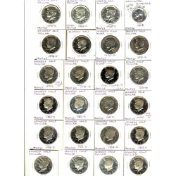 USA Proof coins. Includes 1953 25¢, 50¢ 1968-S to 1974-S,  1976-S to 1998-S.  Includes certain dates