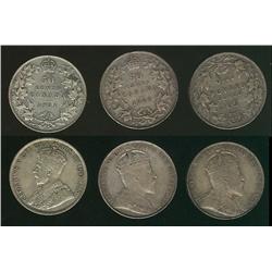 1907, 1910EL, 1931 50¢, F12 to F15, 3 pieces.