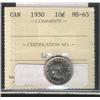 Image 1 : 1950 10¢ ICCS MS65.