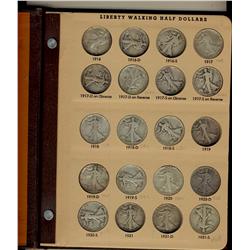 USA. Partial set of Liberty Walking & FRanklin halves.  1917 to 1963.   abt.G-3 to MS63. 101 pcs.