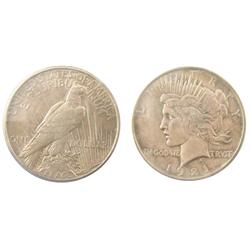 USA 1921 $1 PCGS AU53.  Rosy to light brown shades.