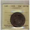 Image 1 : 1909 50¢ ICCS AU50.  Dark tones with underlying lustre.