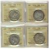 Image 1 : 1916 50¢, 1918, 1932 & 1949 ICCS F15.  Lot of 4 coins.