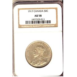 1917 50¢ NGC AU58.  Very attractive for grade.