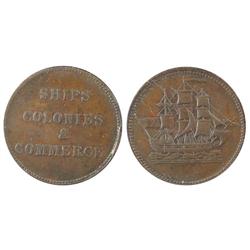 Breton 997, Lees 21 with obverse die break.  Choice VF+.  A very rare variety.  Worth a premium bid.