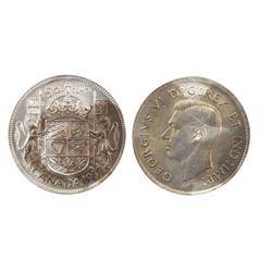 1937 50¢ ICCS MS65.  Gold to brown tone.