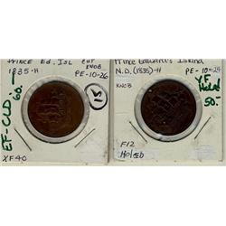 Breton 997, Lees 24 VF holed, Lees 26 Cleaned, lot of 2 pieces.