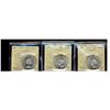 Image 1 : 1945 50¢, 1947 St7 & 1953 SD ICCS MS63.  Lot of 3 coins.