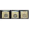 Image 1 : 1947 ML 50¢, 1948 & 1950 No des ICCS VF30.  Lot of 3 coins.