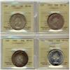 Image 1 : 1957 50¢, 1962, 1963 & 1967 ICCS MS64.  Lot of 4 coins 1963 designated Cameo.