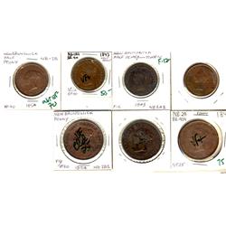 Breton 910, 912, 909, 911, CH NB-1A1 (2), 1A2, 1B, 2A, 2B1 (cleaned) , 2B2.  F to VF.  Lot of 7 piec