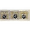Image 1 : 1961 50¢, 1963 & 1964 ICCS PL66 Heavy Cameo.  Lot of 3 coins.