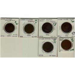 Breton 531, 532, 533, 561  Ch LC-12 (2), 13A, 13B, 14B, 15A1.  VG to VF.  Lot of 6 pieces.