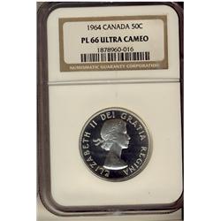 1964 50¢ NGC PL66 Ultra Heavy Cameo.