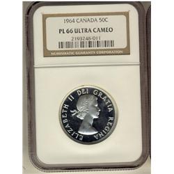 1964 50¢ NGC PL66 Ultra Heavy Cameo.