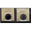 Image 1 : 1982 50¢ SmBds Type 2 MS65 & 1977 MS67 NBU.  Lot of 2 coins both ICCS graded.