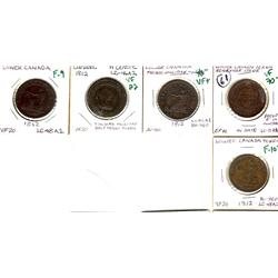 Breton 693, 960,  CH LC-31B1, 46A1 (2), 48A1, 48A2.   Fine to VF+.  Lot of 5 pieces.