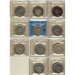 1935 $1(2), 1936, 1938(2), 1939 1946(5) EF40.  Lot of 11 coins all 3rd party graded.