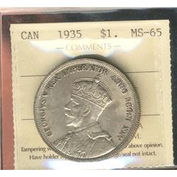 1935 $1 ICCS MS65 with russet tones.
