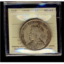 1935 $1 ICCS MS65.  Attractive tones.