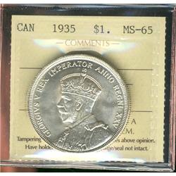 1935 $1 ICCS MS65.  Blast white.