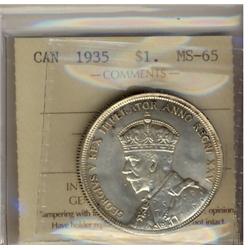 1935 $1 ICCS MS65.  Nice lustre with little tone.